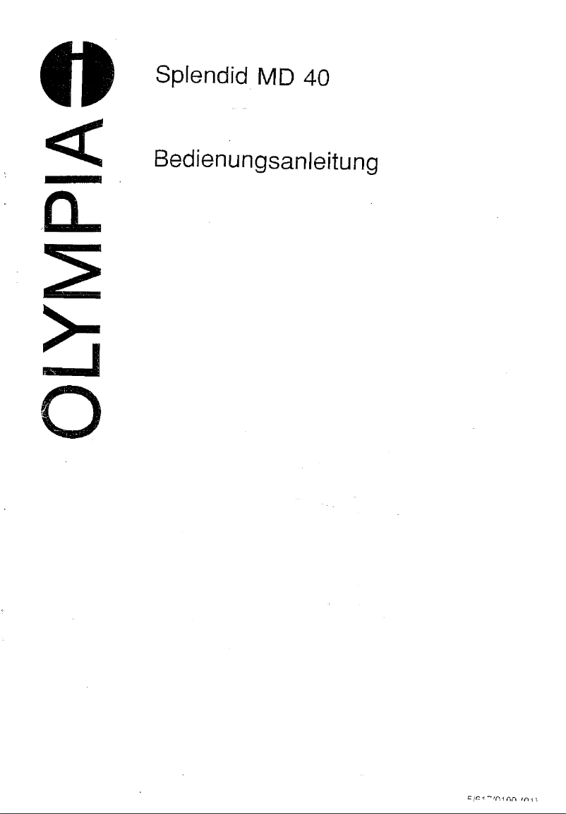 Image de la première page du manuel de l'appareil Splendid MD 40