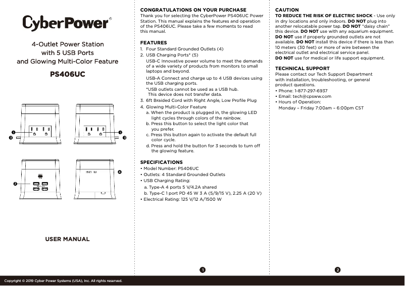 Página 1 del manual Manual de usuario CyberPower Home Office PS406UC