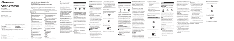 Image de la première page du manuel de l'appareil VREC-Z710SH