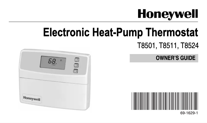 Page n°1 - Manuel utilisateur Honeywell T8501
