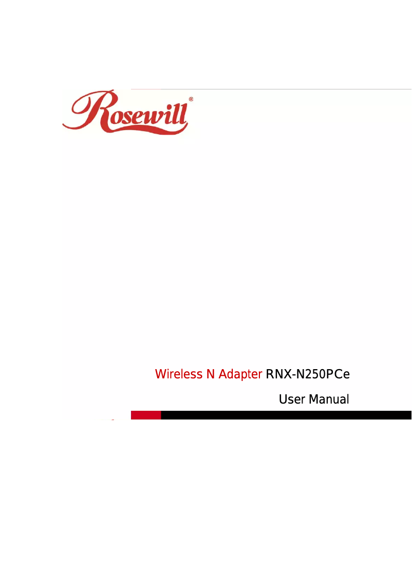 Page n°1 - Manuel utilisateur Rosewill RNX-N250PCE