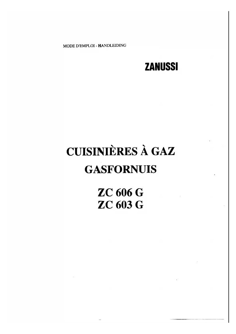 Image de la première page du manuel de l'appareil ZC 603 GE GEBU