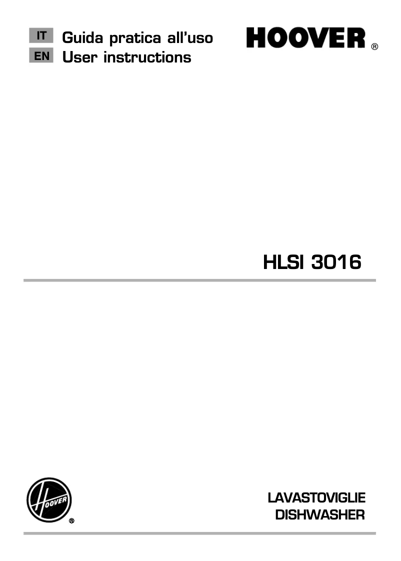 Page n°1 - Manuel utilisateur Hoover HLSI 3016/E-30