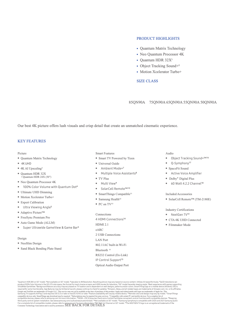 Image de la première page du manuel de l'appareil QN55QN90A