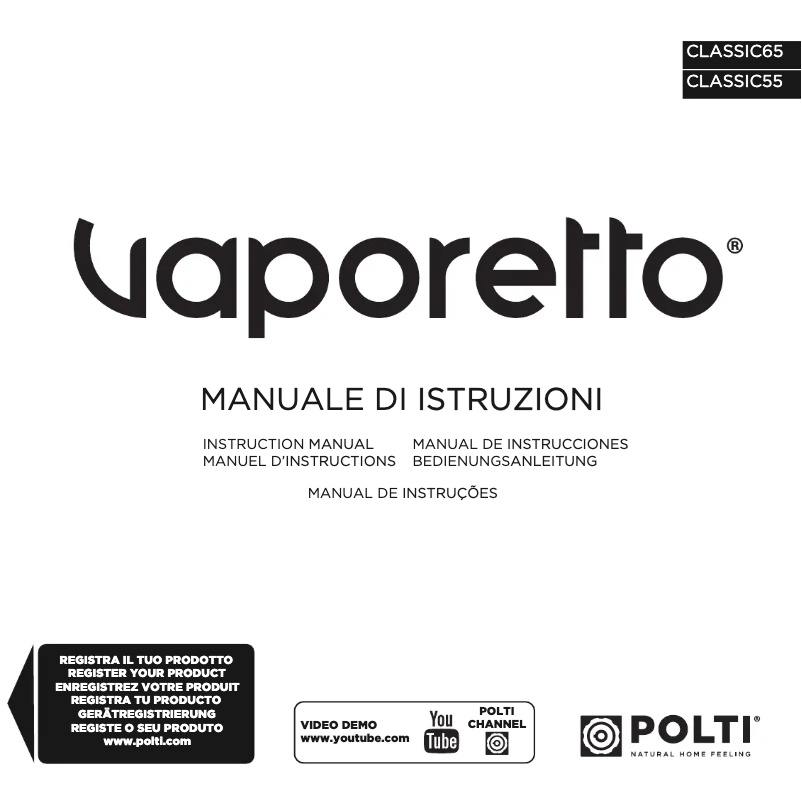 Página 1 del manual Manual de usuario Polti Vaporetto Classic 65