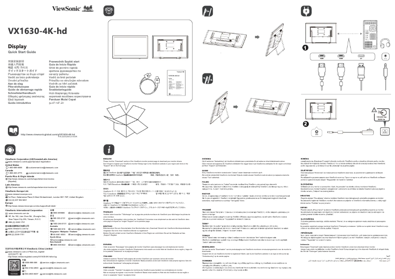 Page 1 de la notice Guide de démarrage rapide Viewsonic VX1630-4K-hd