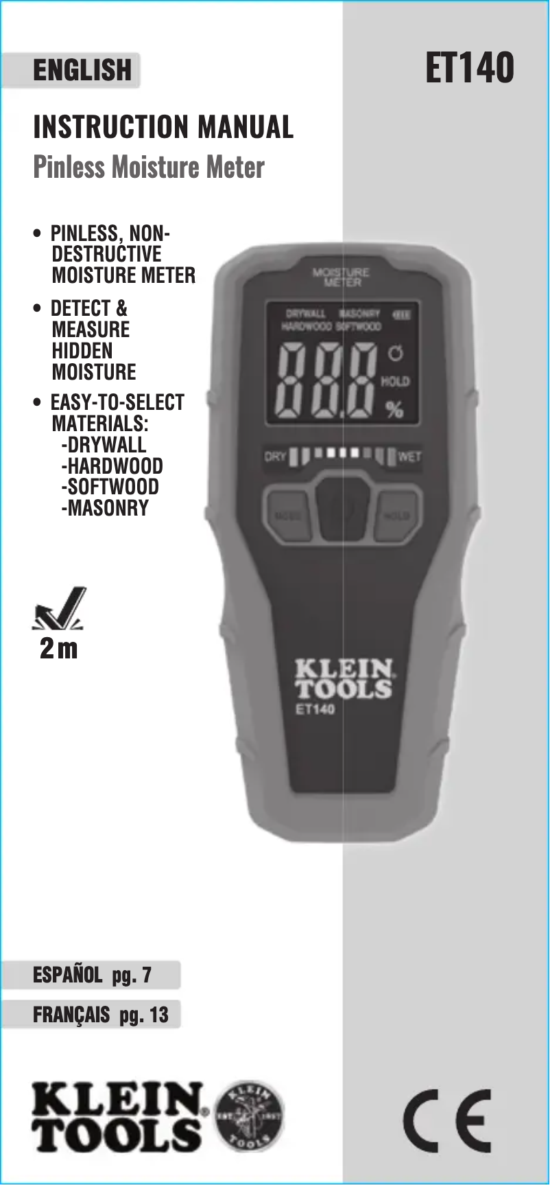 Page n°1 - Manuel utilisateur Klein Tools ET140