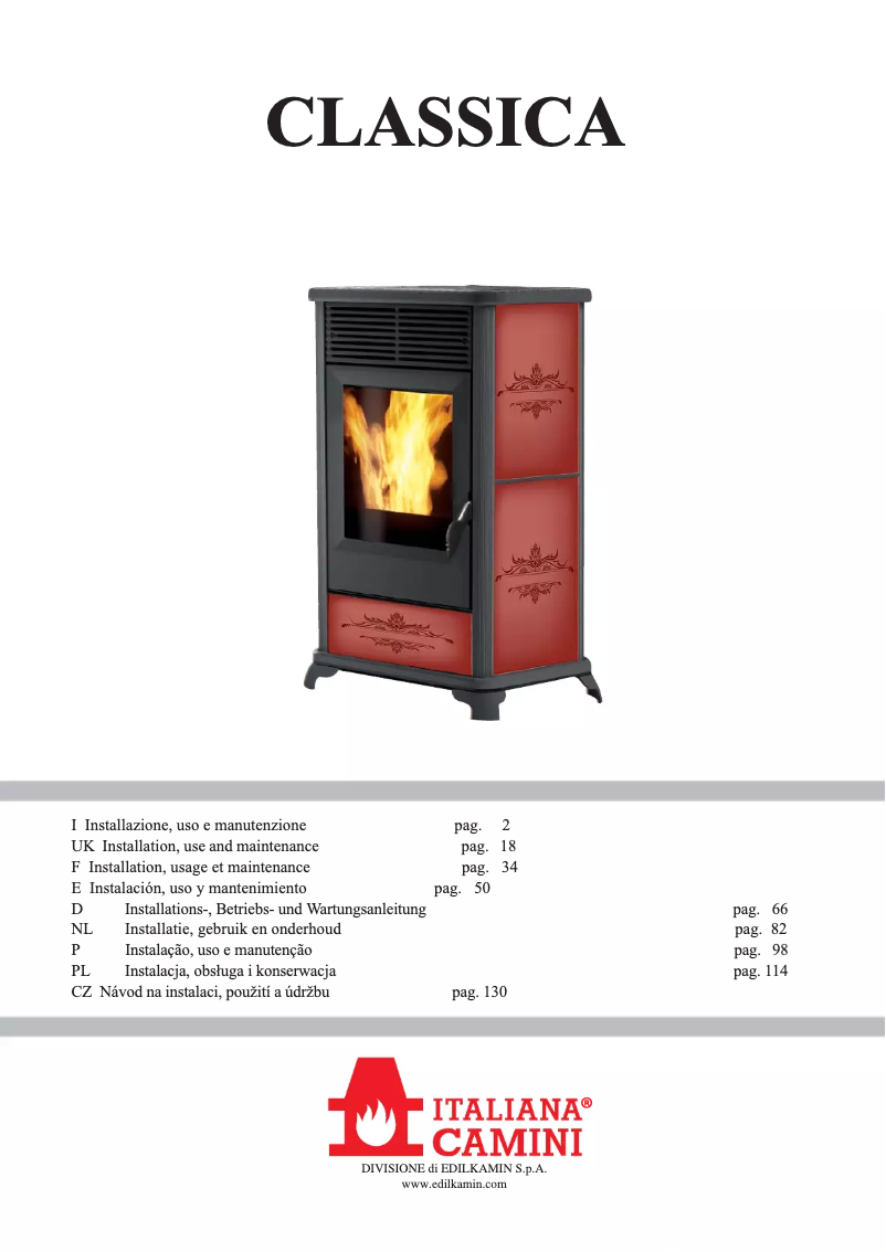 Page n°1 - Manuel utilisateur Edilkamin CLASSICA