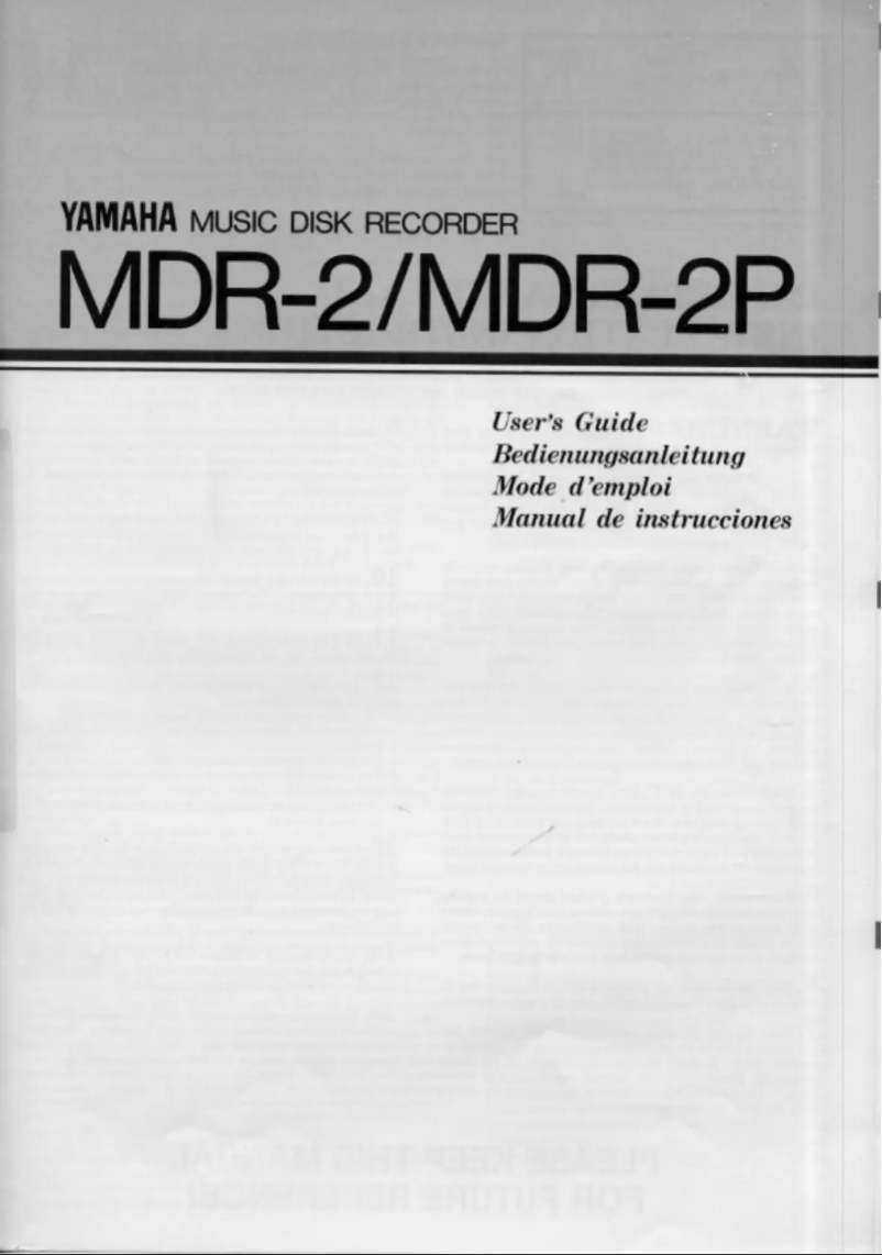 Page 1 de la notice Manuel utilisateur Yamaha MDR-2P