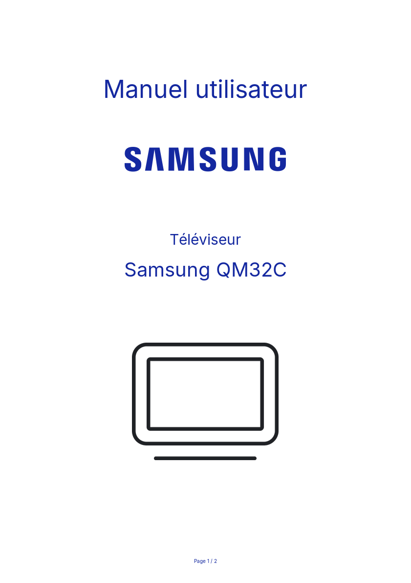 Page n°1 - Manuel utilisateur Samsung QM32C
