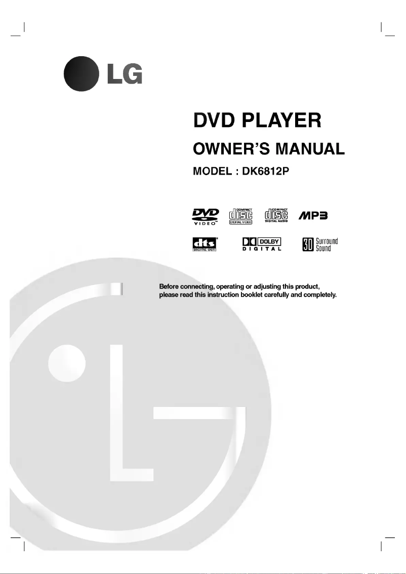 Page 1 de la notice Manuel utilisateur LG DK6812P