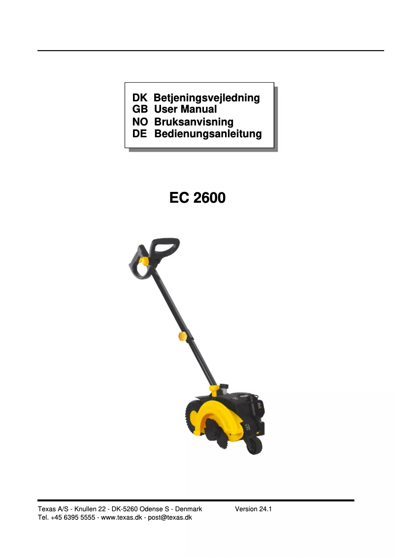 Página 1 del manual Manual de usuario Texas EC1400