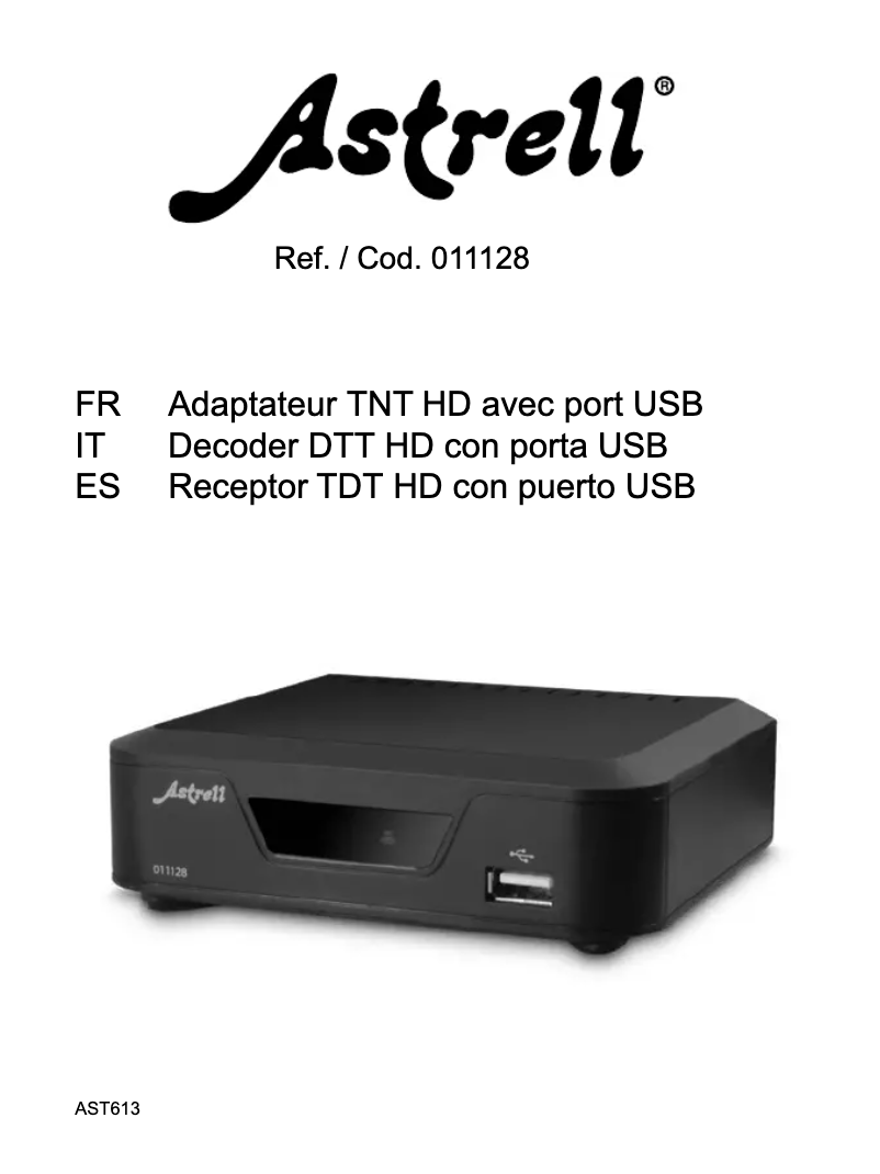 Page 1 de la notice Manuel utilisateur Astrell AST613 011128
