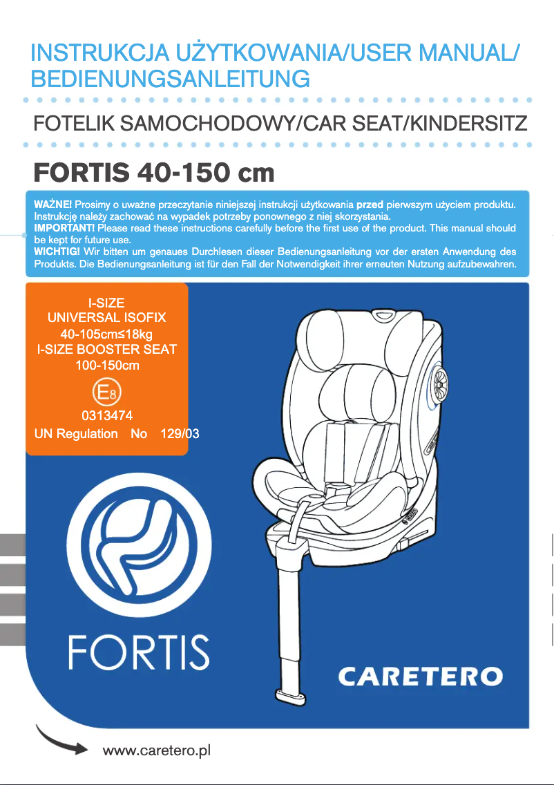 Page 1 de la notice Manuel utilisateur Caretero Fortis