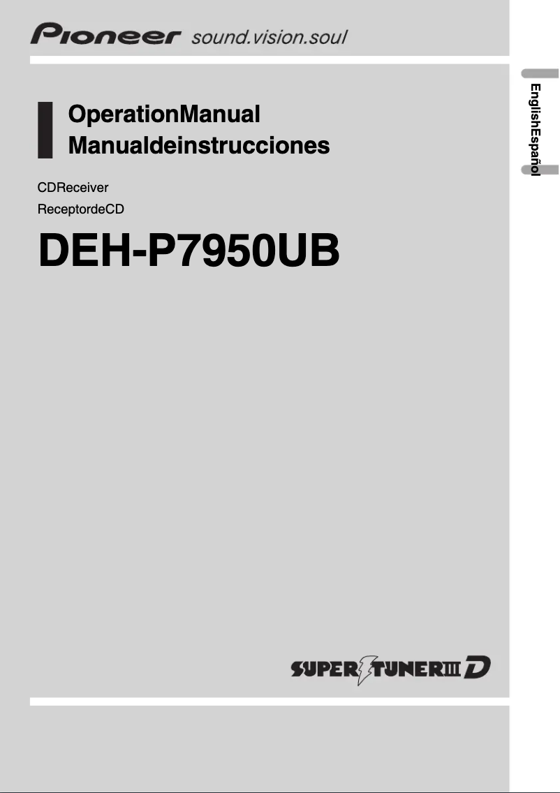 Page n°1 - Manuel utilisateur Pioneer DEH-P7950UB