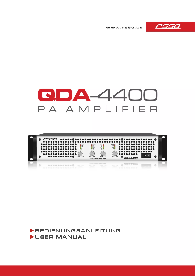 Image de la première page du manuel de l'appareil QDA-4400