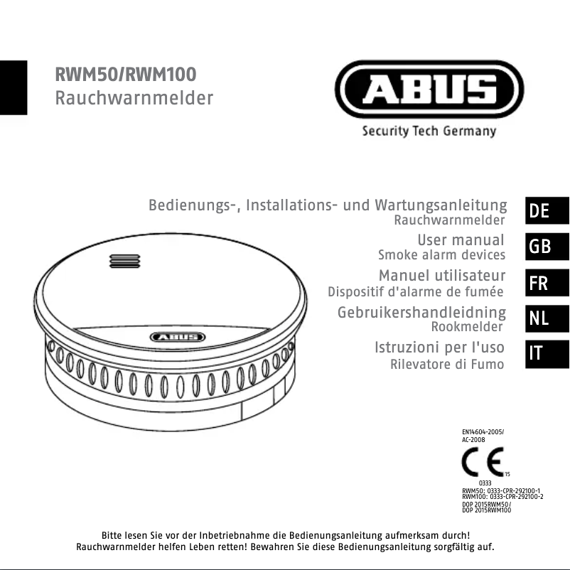Page n°1 - Mode d'emploi Abus RWM50