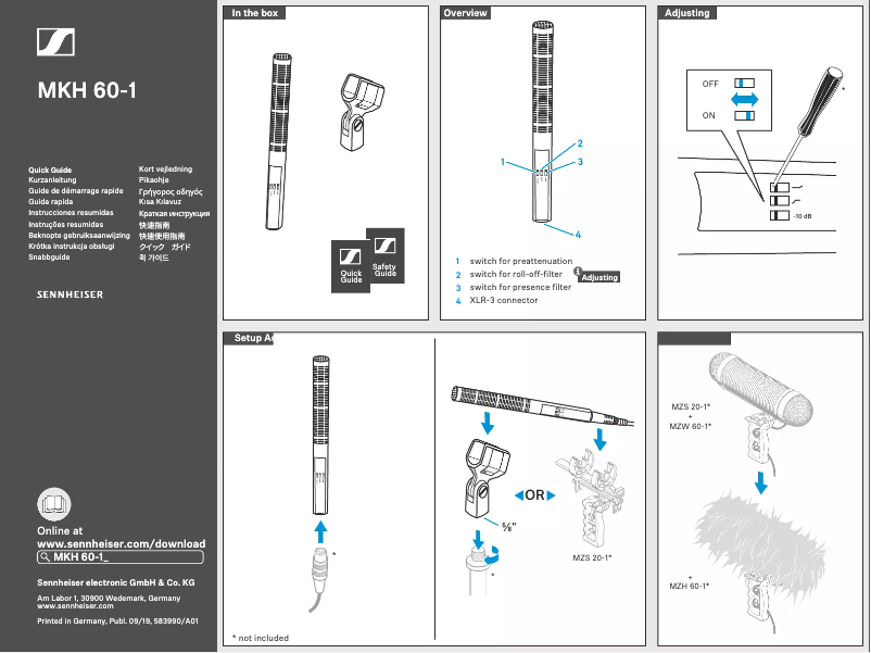 Page n°1 - Manuel utilisateur Sennheiser MKH 60-1