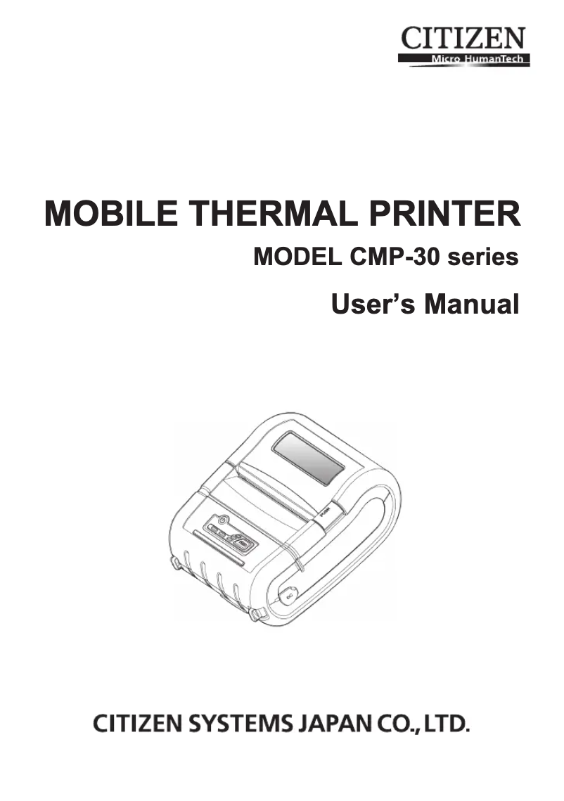 Page n°1 - Manuel utilisateur Citizen CMP-30