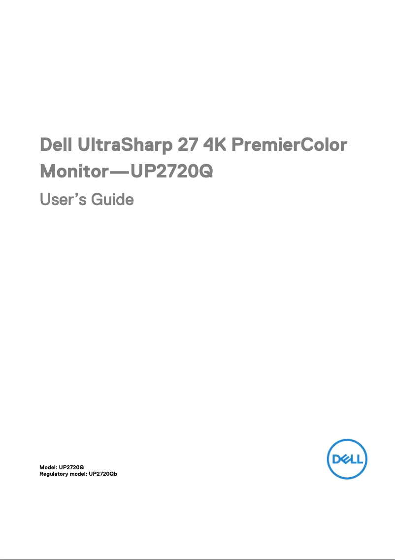 Page 1 de la notice Manuel utilisateur Dell UltraSharp UP2720Q