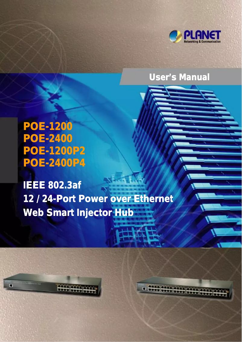 First page image of the manual for POE-1200P2