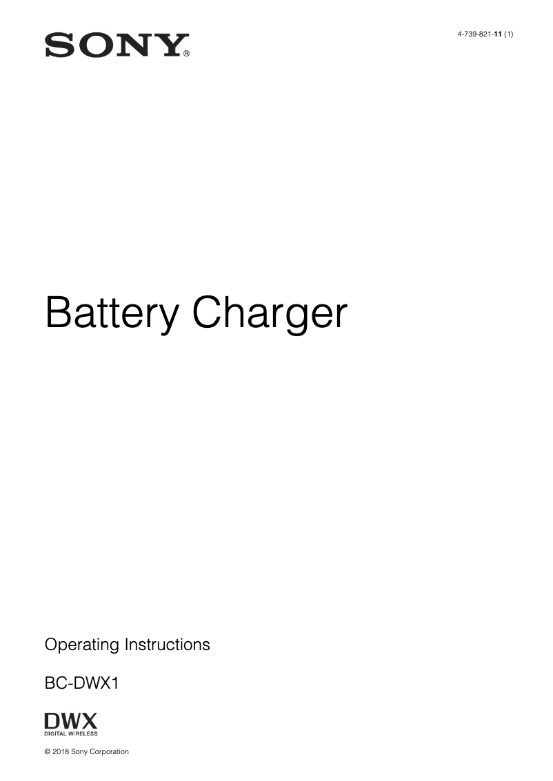 Image de la première page du manuel de l'appareil BC-DWX1