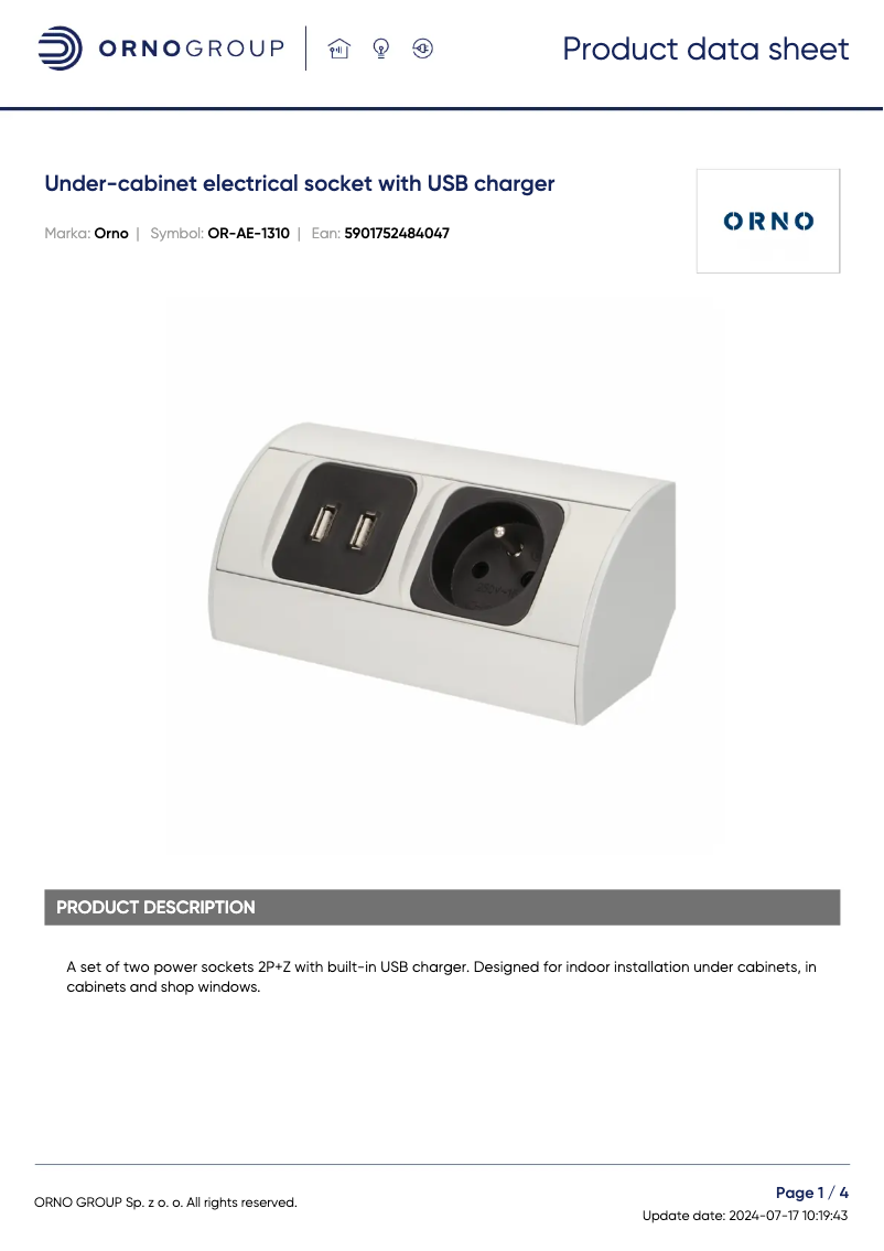 Image de la première page du manuel de l'appareil OR-AE-1310