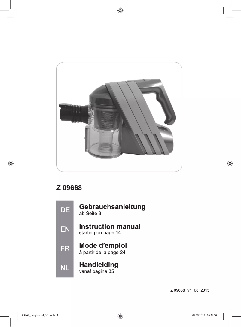 Imagen de la primera página del manual del dispositivo Z 09668