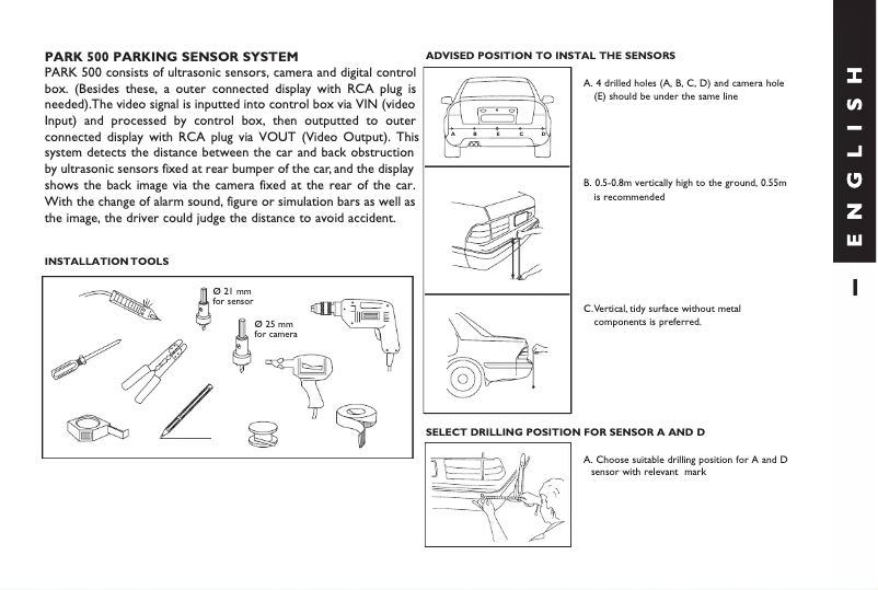 Page 1 of the manual User Manual Caliber PARK 500