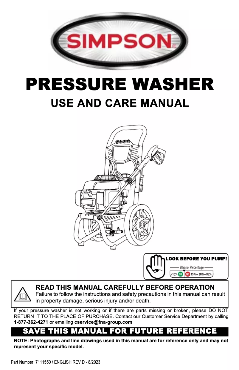 Page n°1 - Manuel utilisateur Simpson Megashot MS61048-S