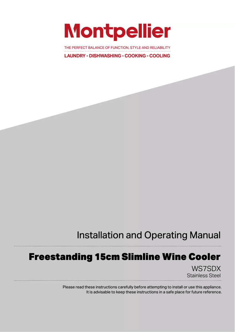 Page 1 de la notice Manuel utilisateur Montpellier WS7SDX
