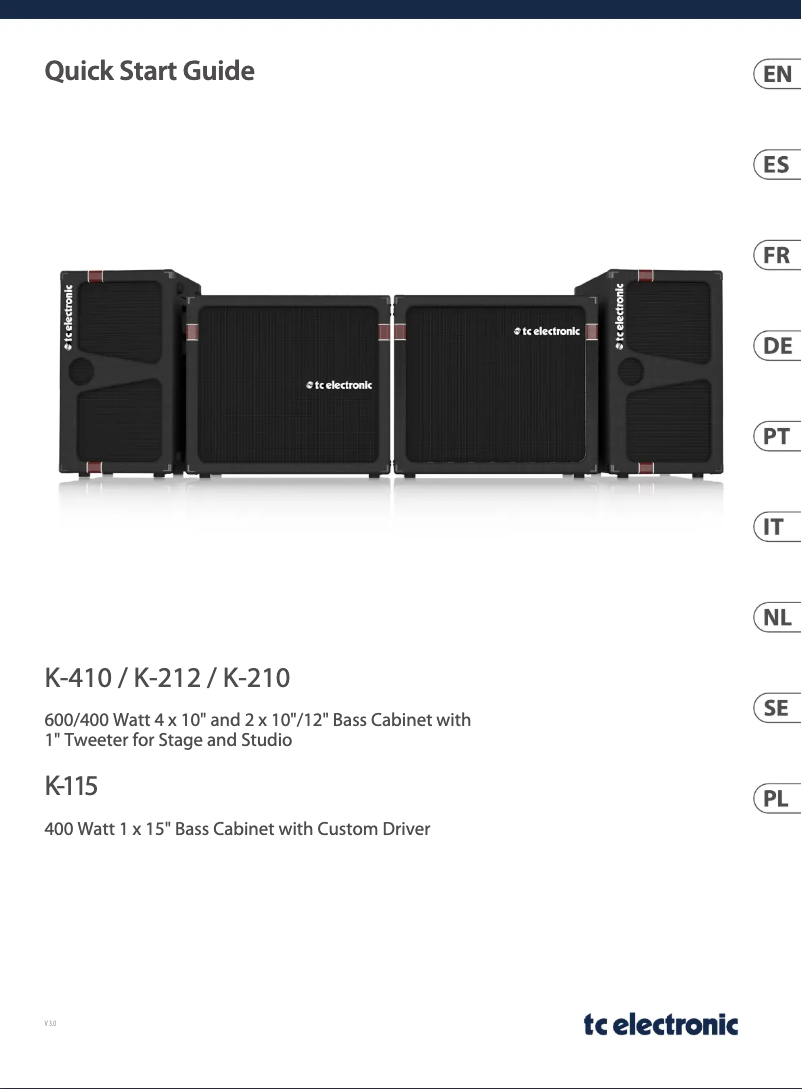 Page 1 de la notice Manuel utilisateur TC Electronic K-212