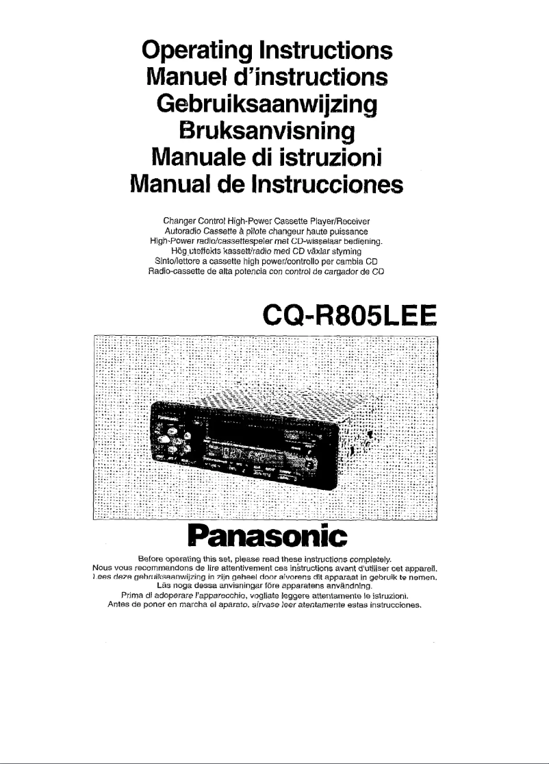 Image de la première page du manuel de l'appareil CQ-R805