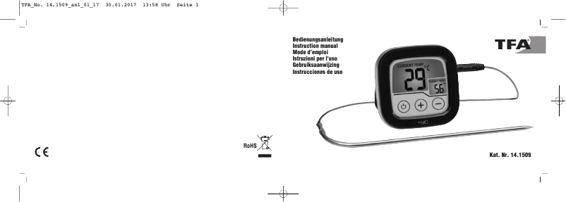Page 1 de la notice Manuel utilisateur TFA 14.1509