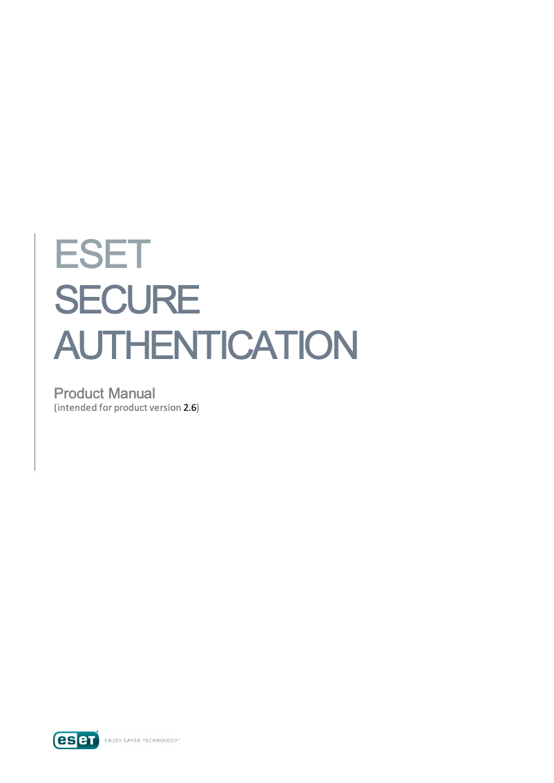 Image de la première page du manuel de l'appareil Secure Authentication