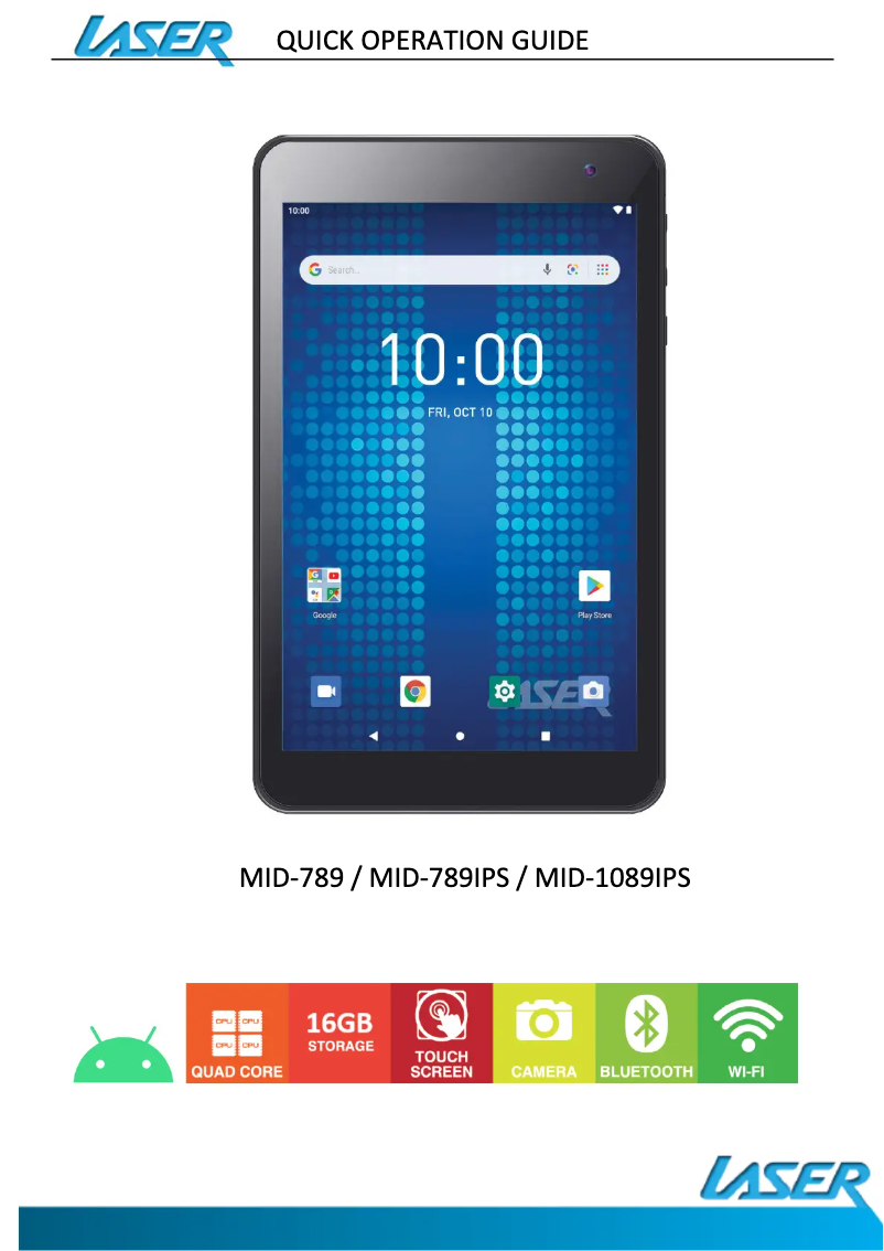 Image de la première page du manuel de l'appareil MID-1089IPS