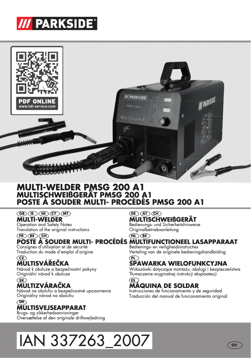 Image de la première page du manuel de l'appareil PMSG 200 A1