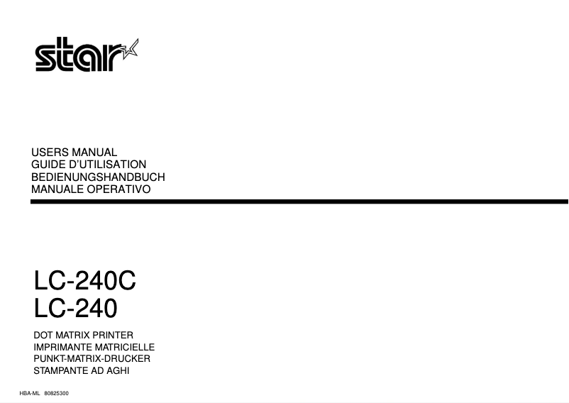 Image de la première page du manuel de l'appareil LC-240
