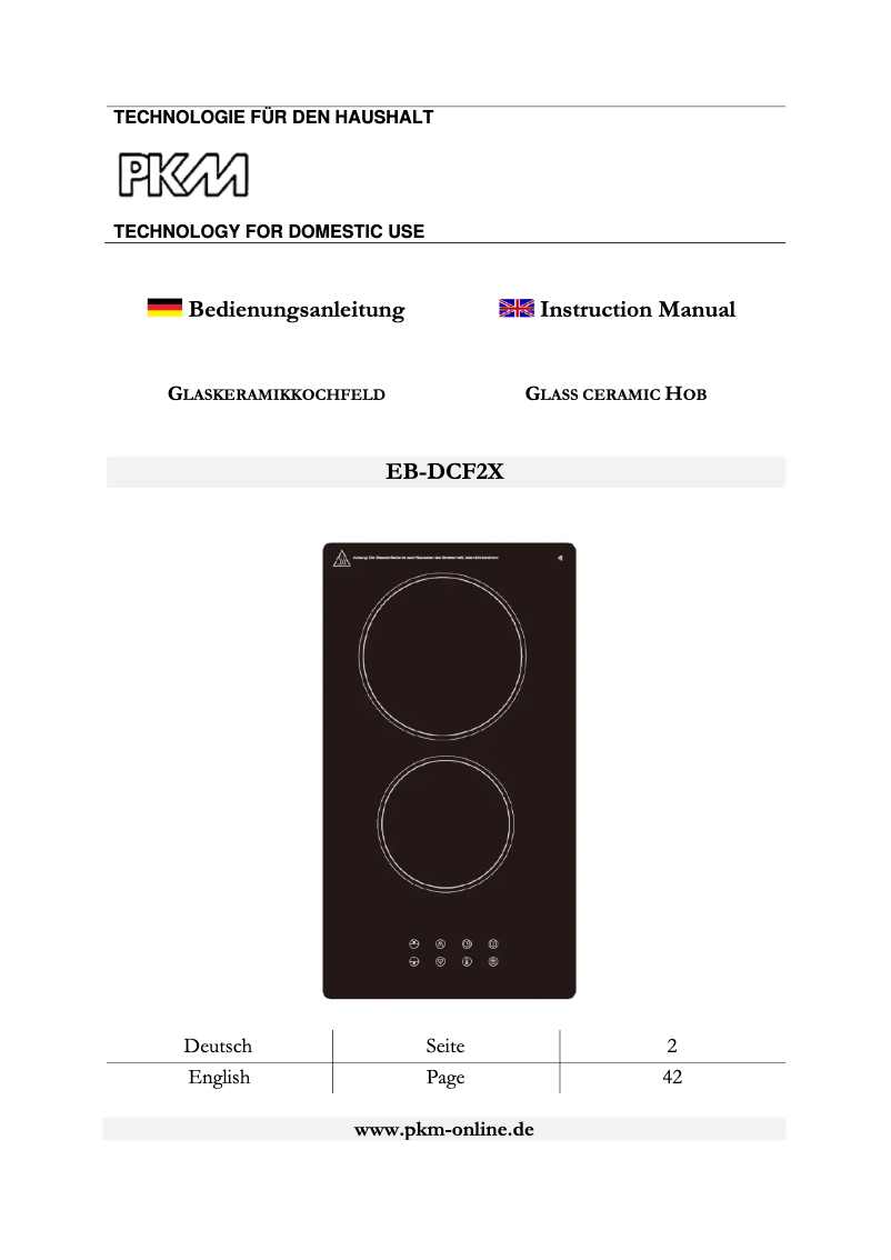 Page 1 de la notice Manuel utilisateur PKM EB-DCF-2X