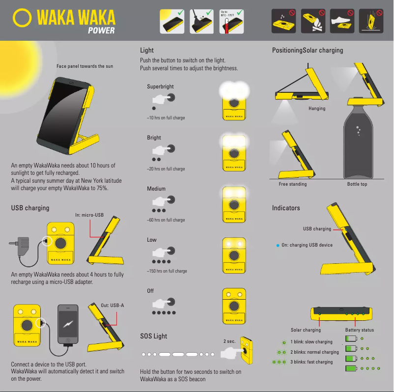 Página 1 del manual Manual de usuario Waka Waka Solar