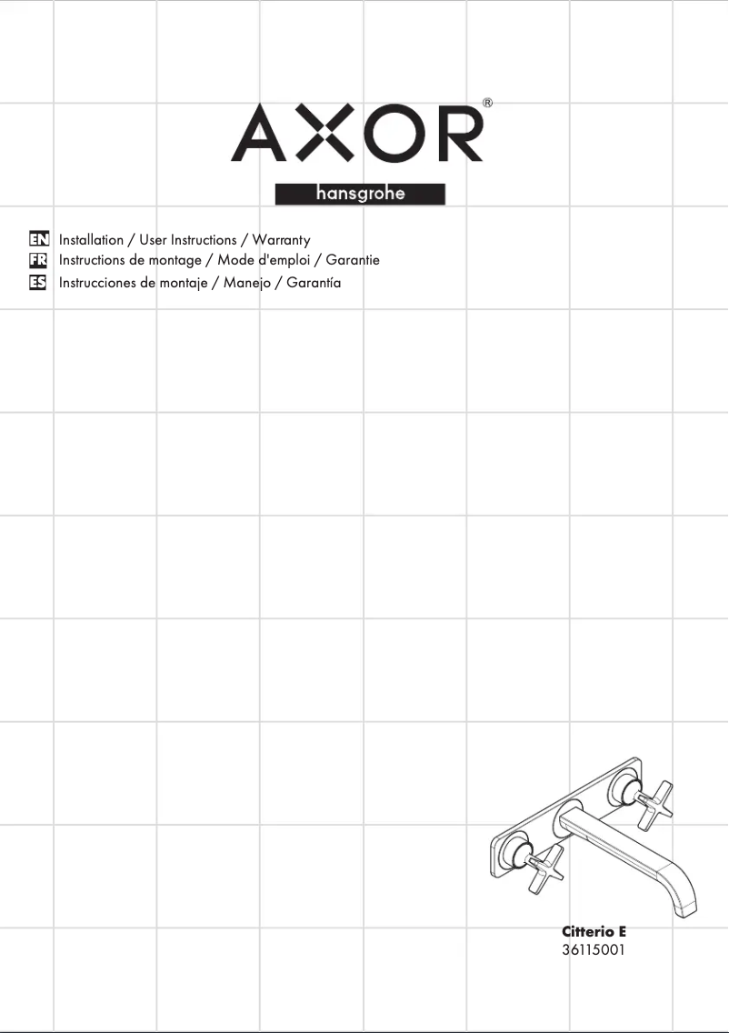 Page n°1 - Manuel utilisateur Axor Citterio E 36115001
