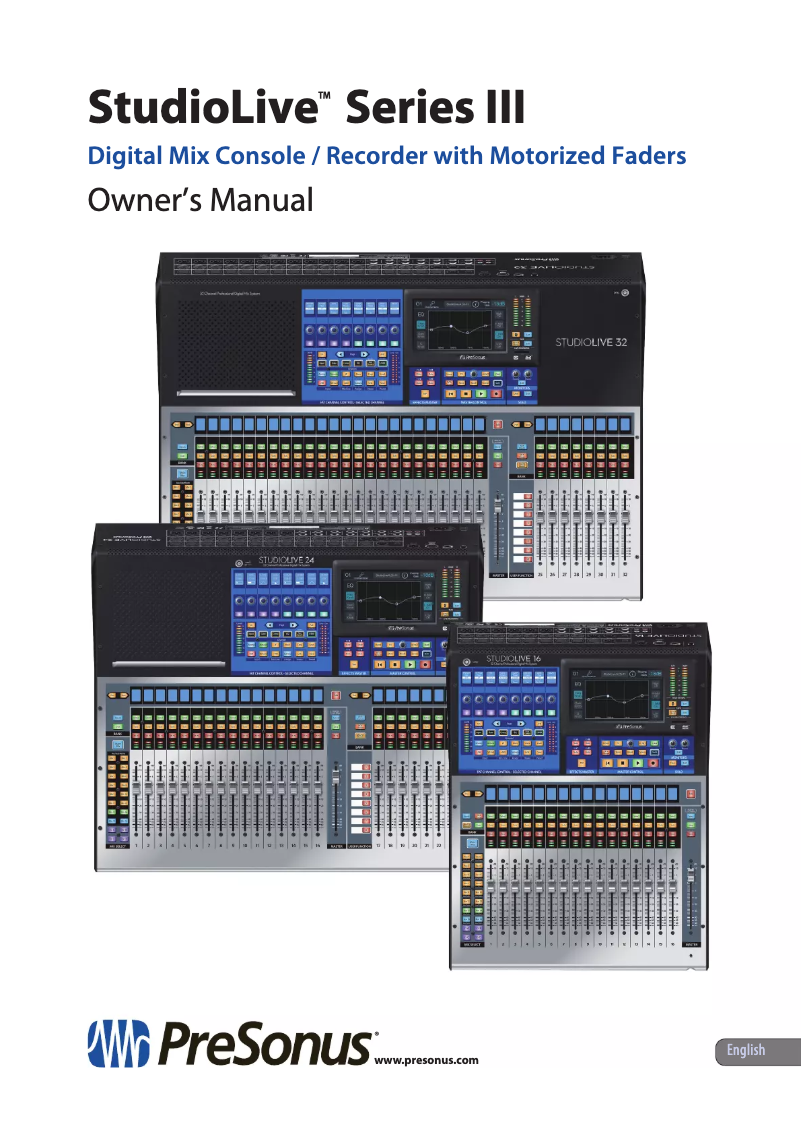 Page 1 of the manual User Manual PreSonus StudioLive 24 SERIES III