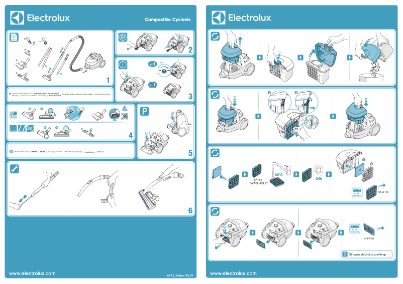 Page n°1 - Manuel utilisateur Electrolux CompactGo Cyclonic Z1231