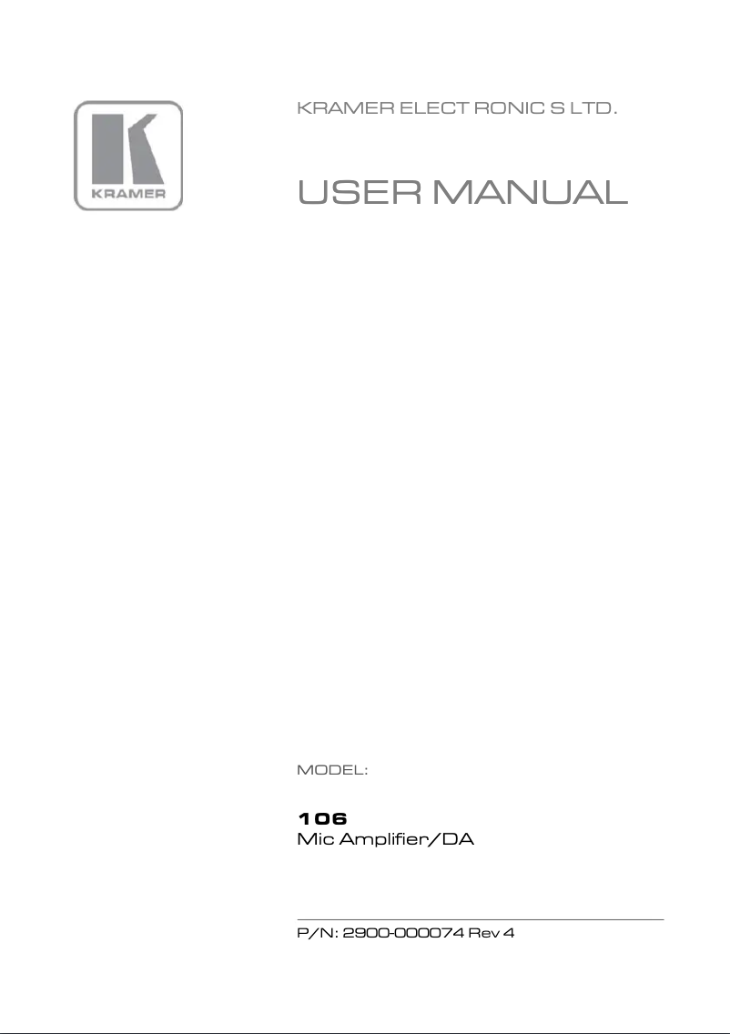 Image de la première page du manuel de l'appareil 106