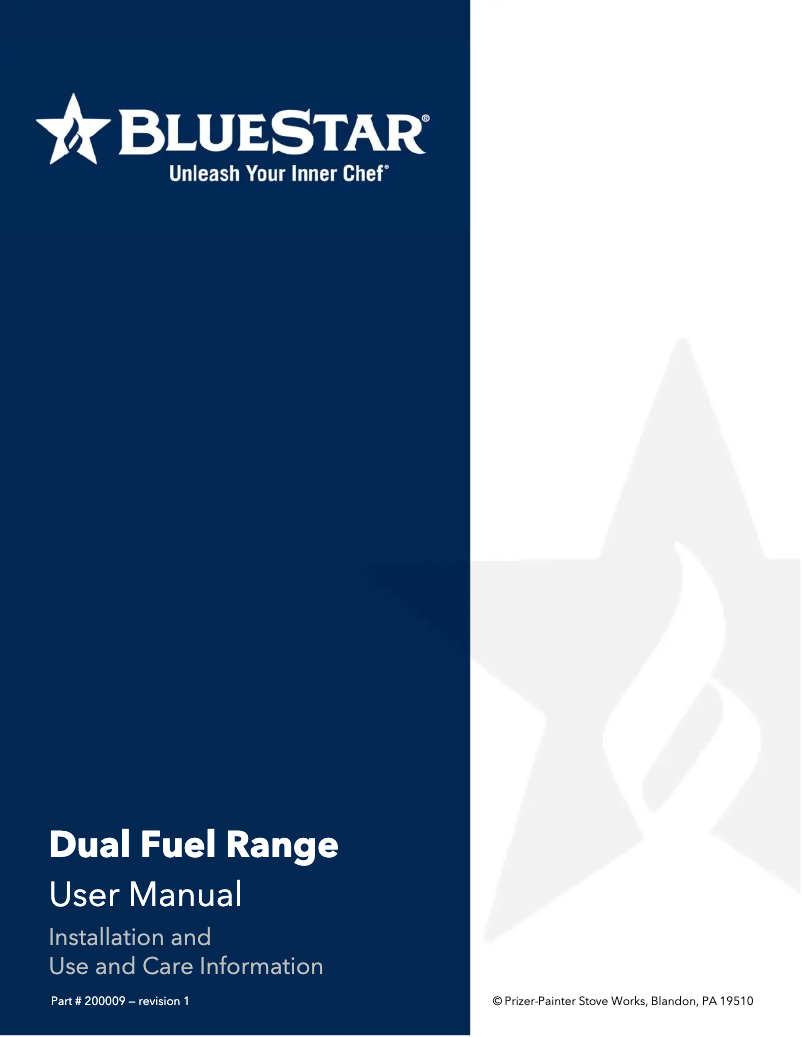 Page n°1 - Manuel utilisateur BlueStar BSDF364G