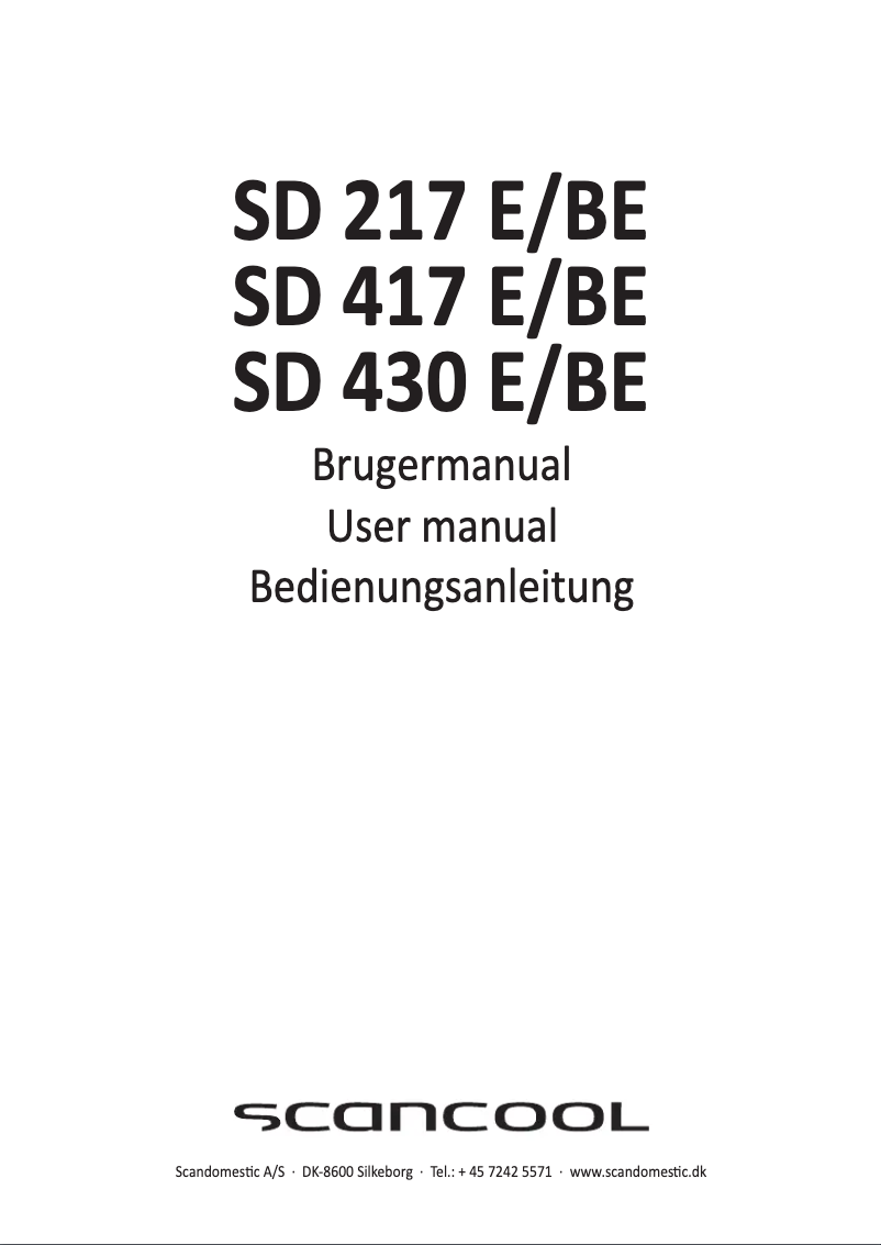 Page n°1 - Manuel utilisateur Scancool SD 417 E