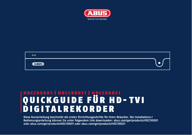 Page 1 de la notice Guide d'installation Abus HDCC90011