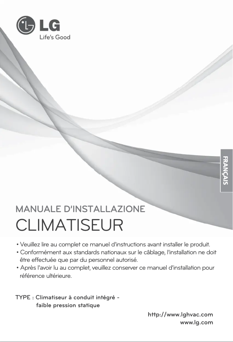 Page 1 de la notice Manuel utilisateur LG ARNU243B4G2