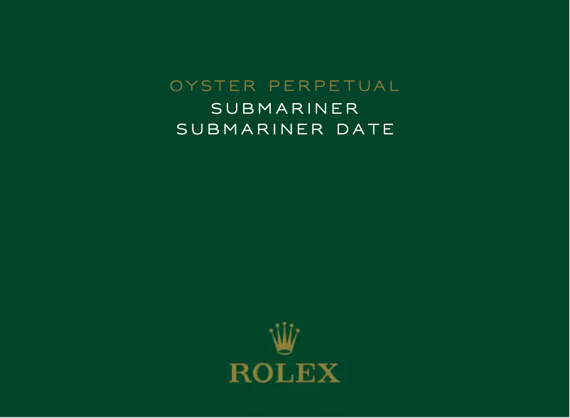 Image de la première page du manuel de l'appareil Submariner Date