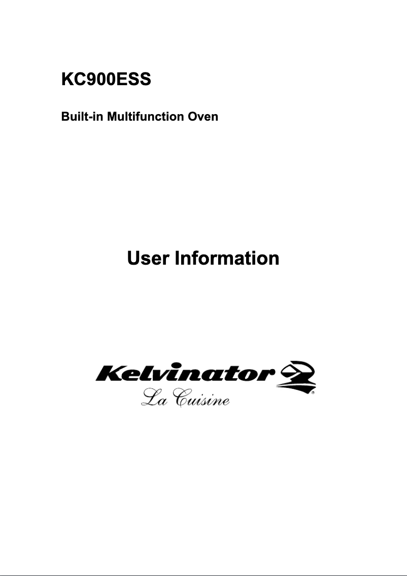 Page 1 de la notice Manuel utilisateur Kelvinator KC900ESS